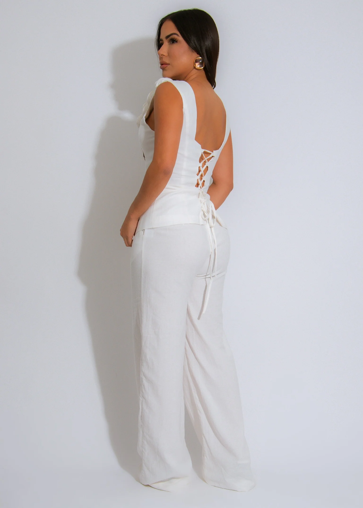 Always Dainty Floral Pant Set White - Image 4