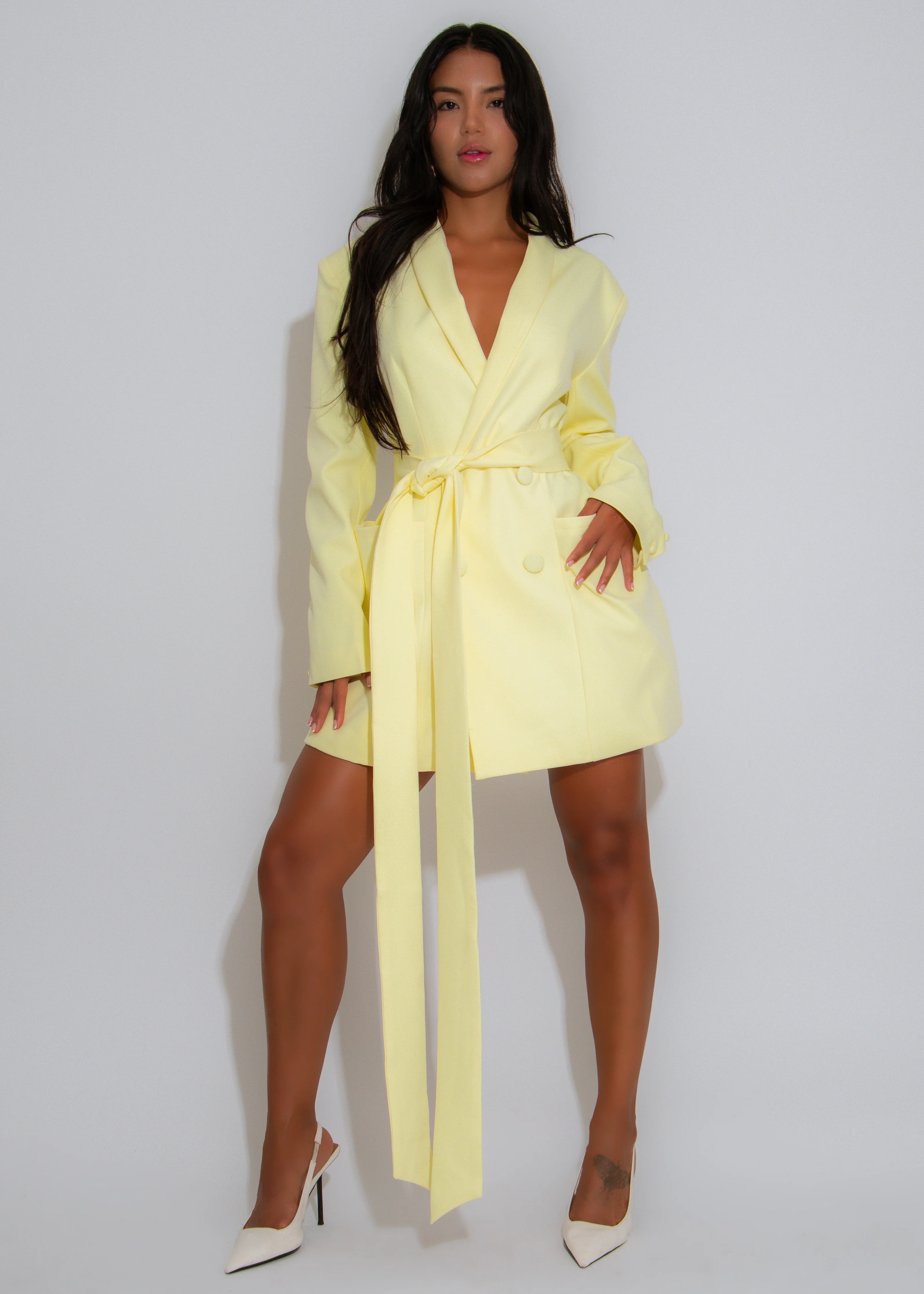 City Things Blazer Mini Dress Yellow - Image 4