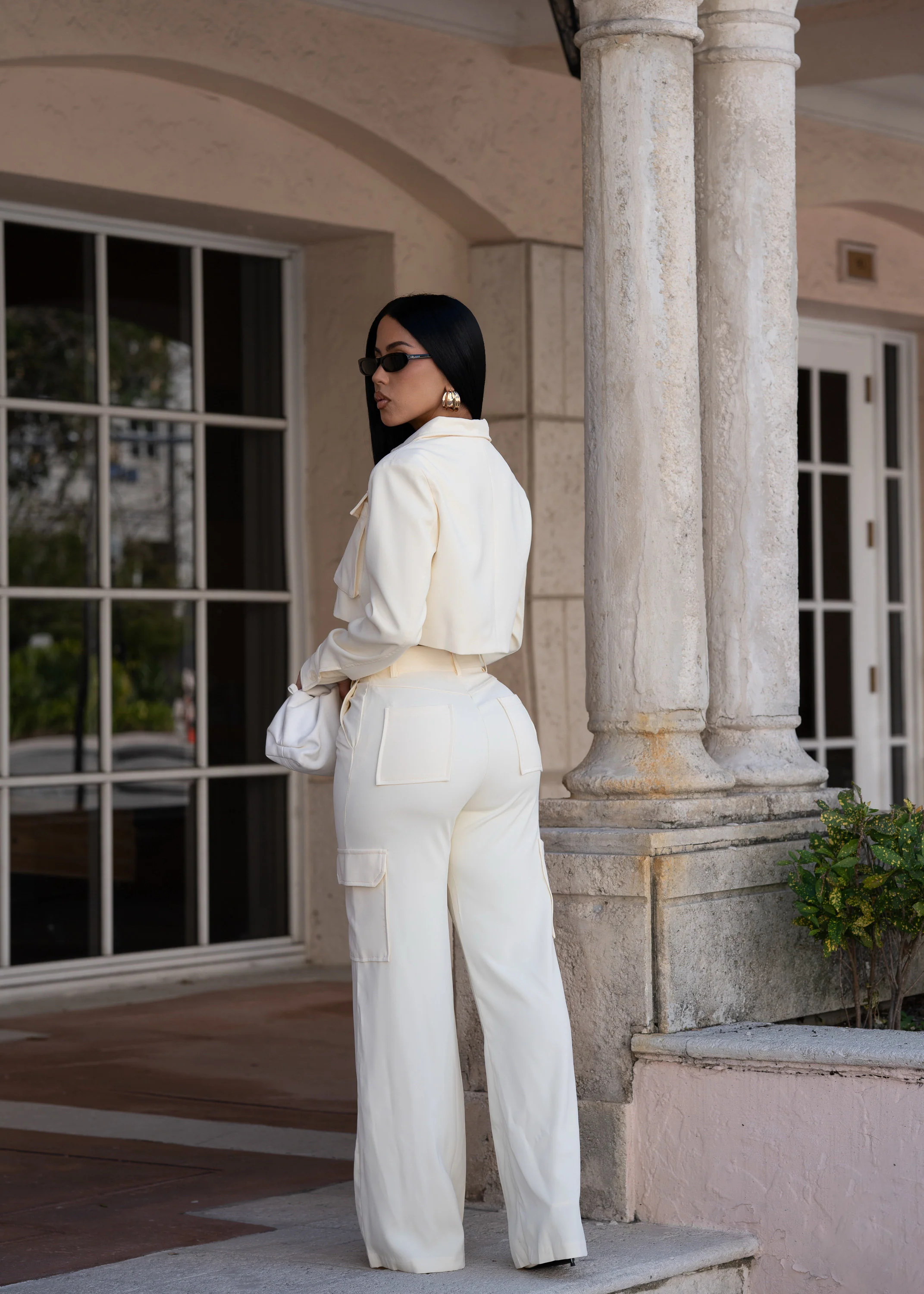 Luxe Utility Cargo Pant Set Yellow - Image 3