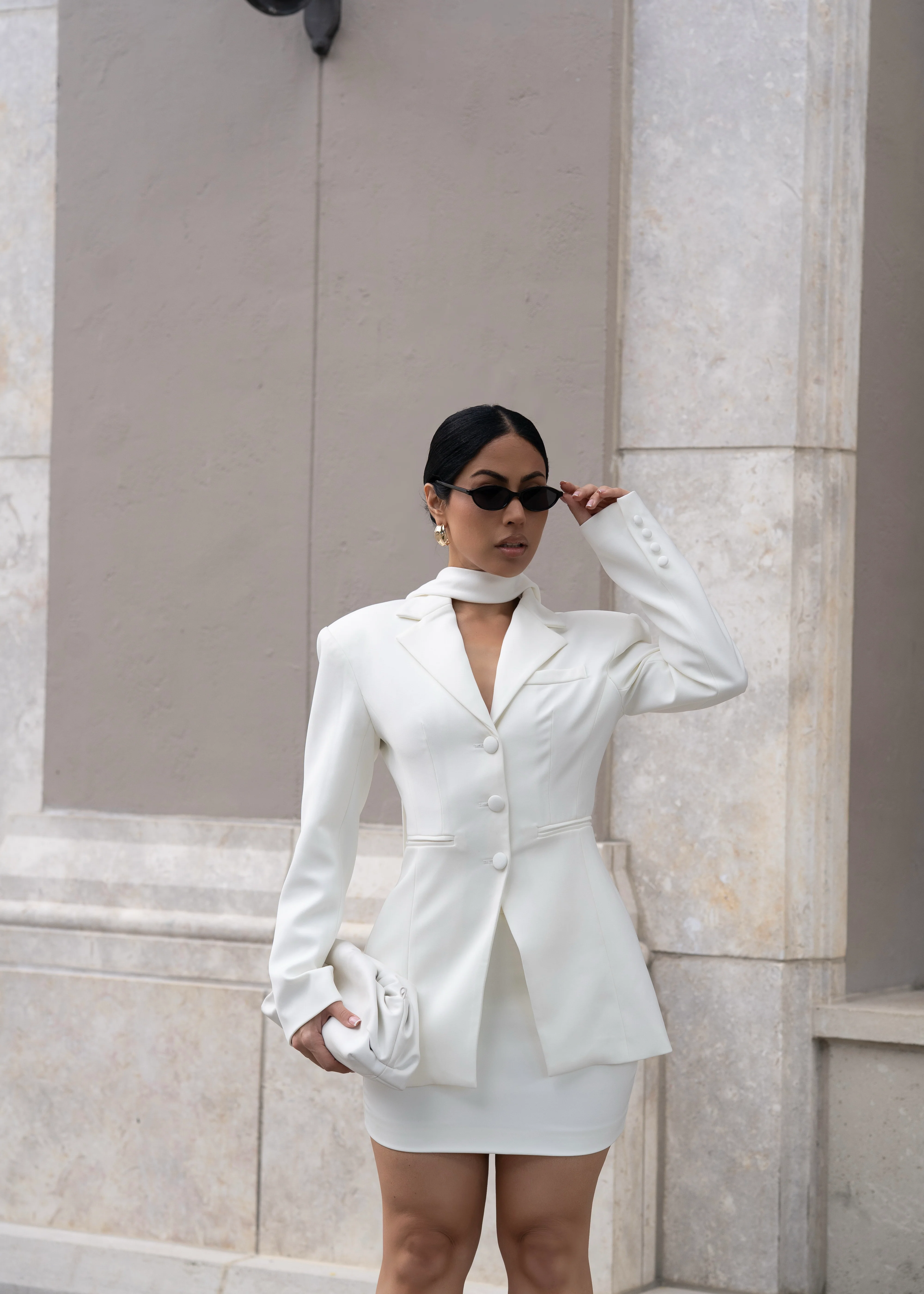 Opulent Structure Skirt Set White - Image 5