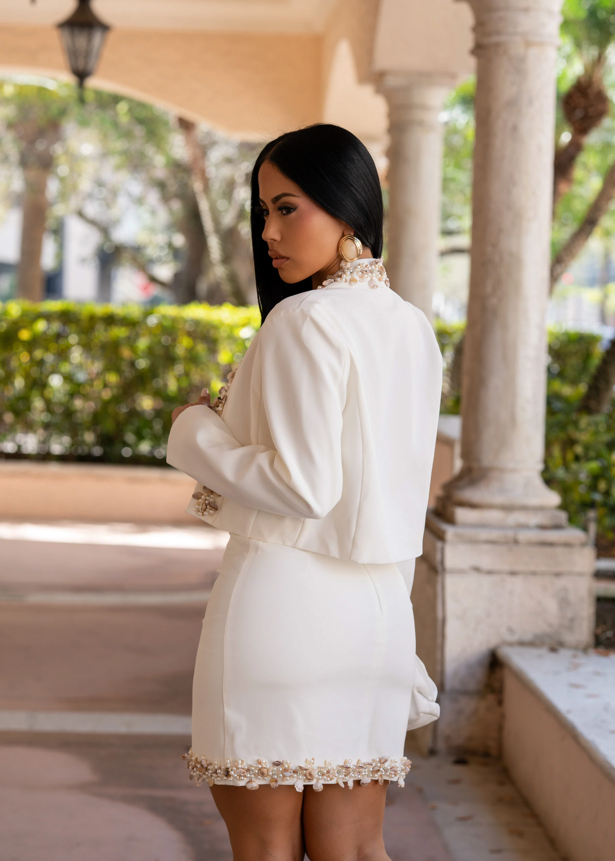 Pearl Essence Pearls Skirt Set White - Image 3