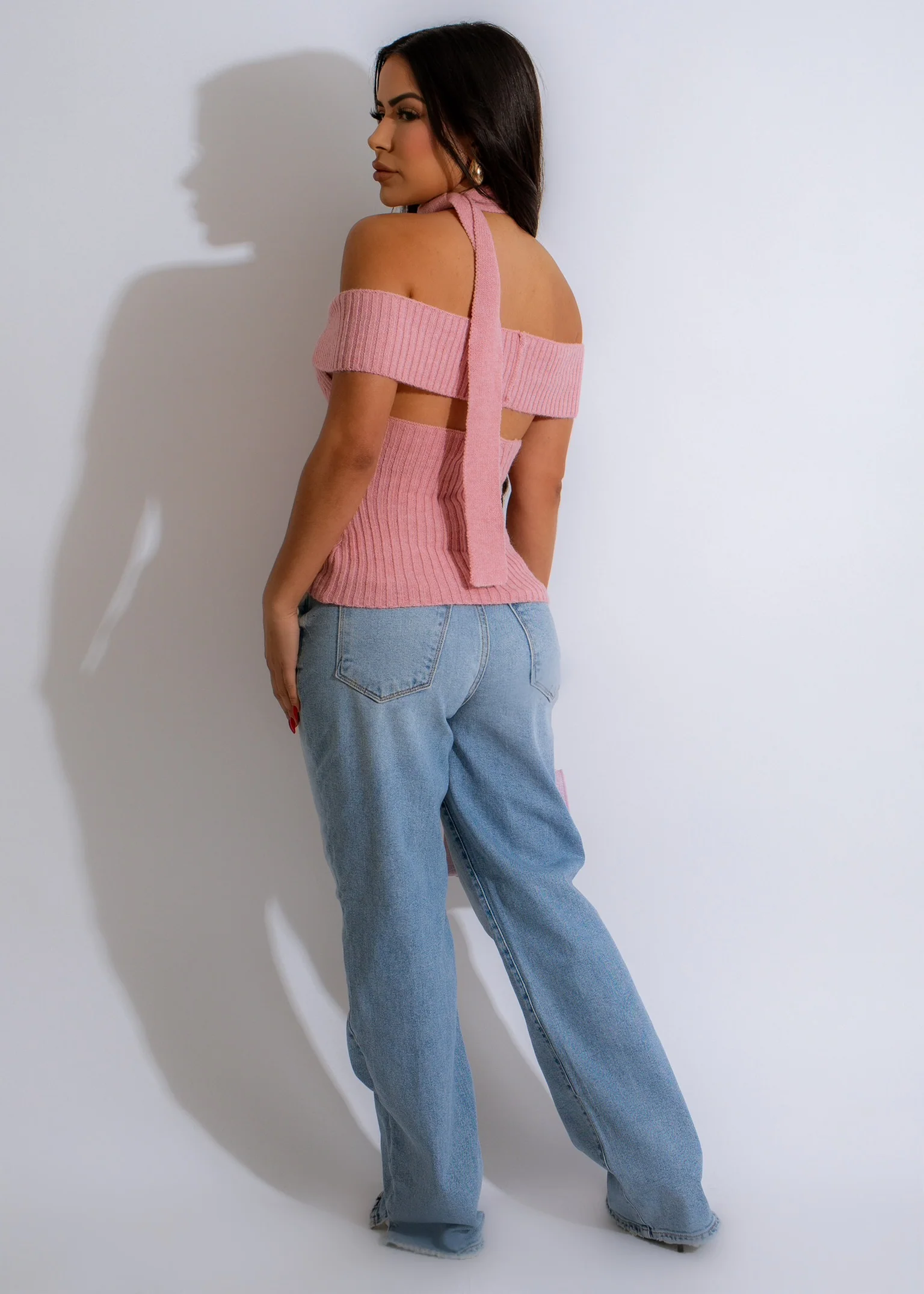 She's Cozy Knit Top Pink - Image 5