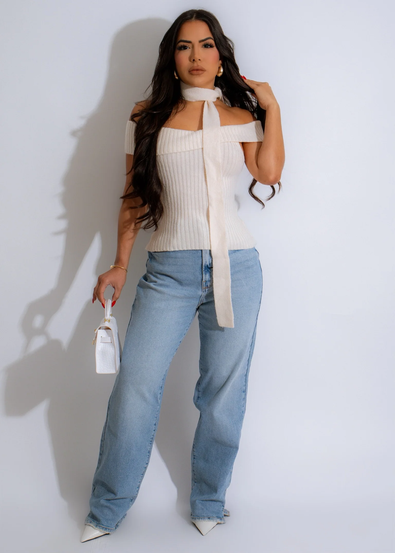 She's Cozy Knit Top White - Image 6