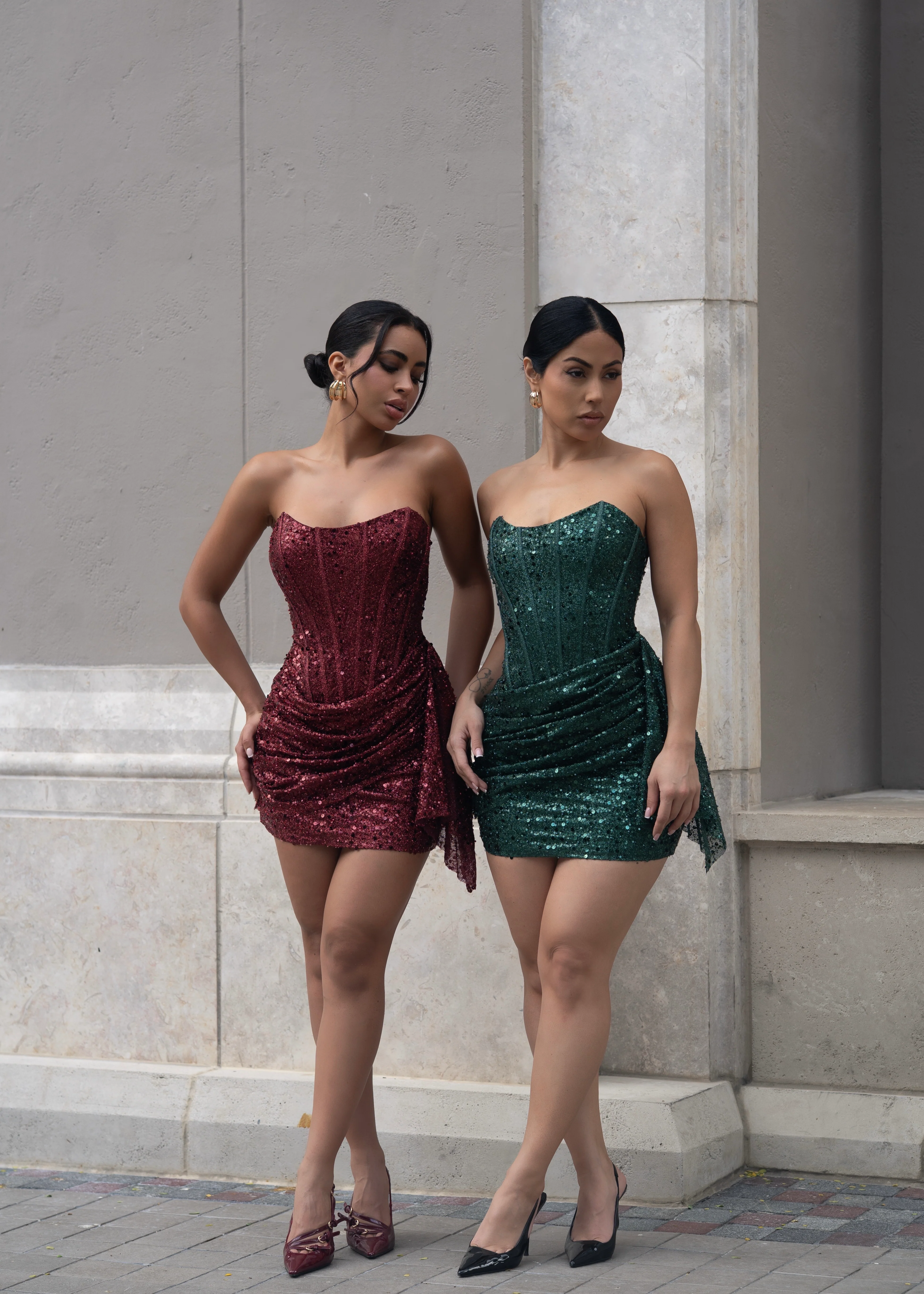 Starlight Seduction Sequin Mini Dress Red - Image 4